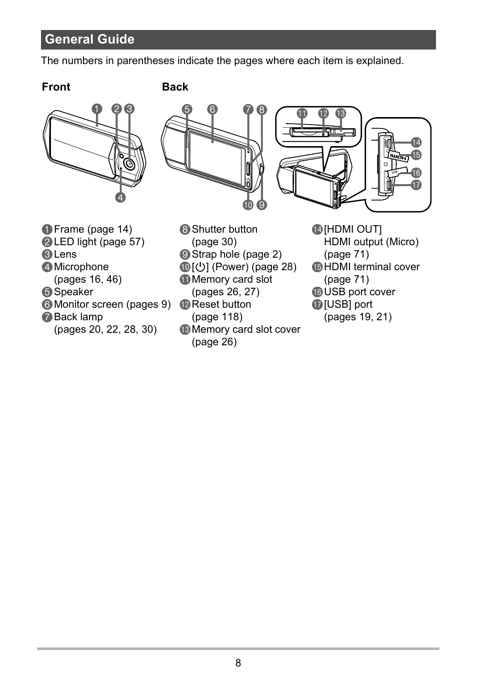 General guide | Casio EX-TR200 User Manual | Page 8 / 129