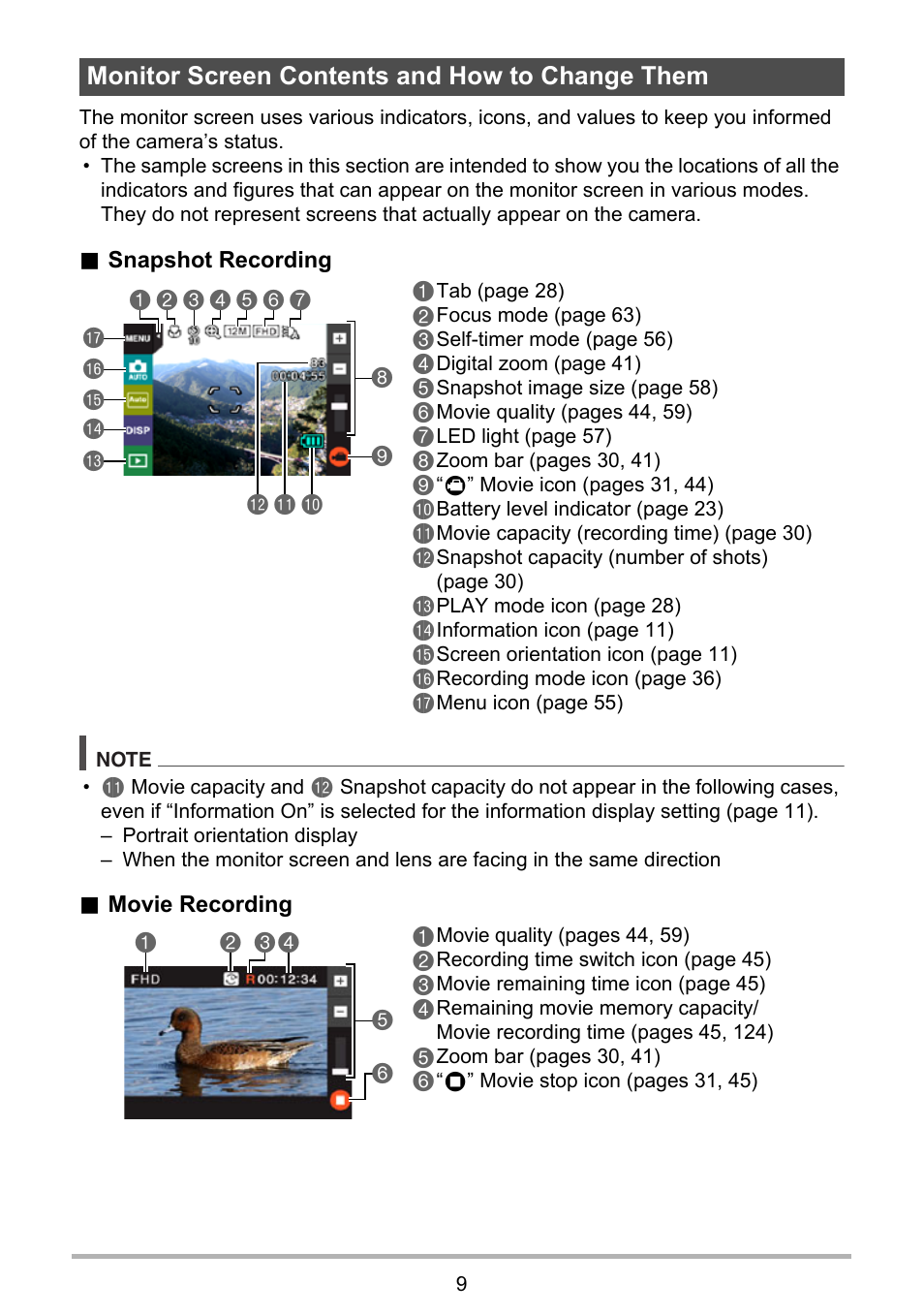 Monitor screen contents and how to change them | Casio EX-TR200 User Manual | Page 9 / 129