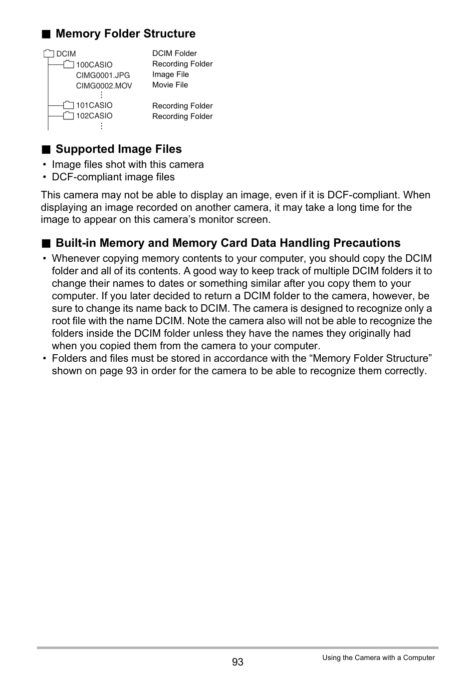 Supported image files | Casio EX-TR200 User Manual | Page 93 / 129