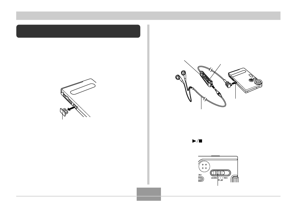 Preparing the camera for audio player operation | Casio EX-M1 2 User Manual | Page 33 / 53