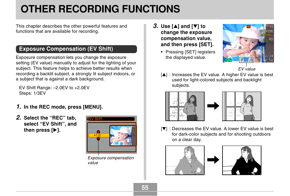 Other recording functions | Casio EX-M20 2 User Manual | Page 13 / 35