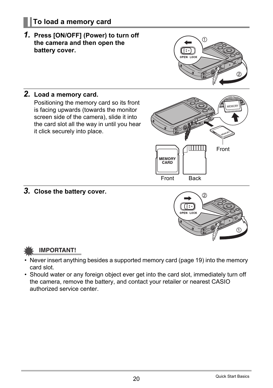 To load a memory card | Casio EX-N5 User Manual | Page 20 / 132