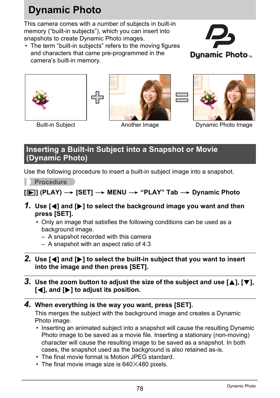 Dynamic photo | Casio EX-N5 User Manual | Page 78 / 132
