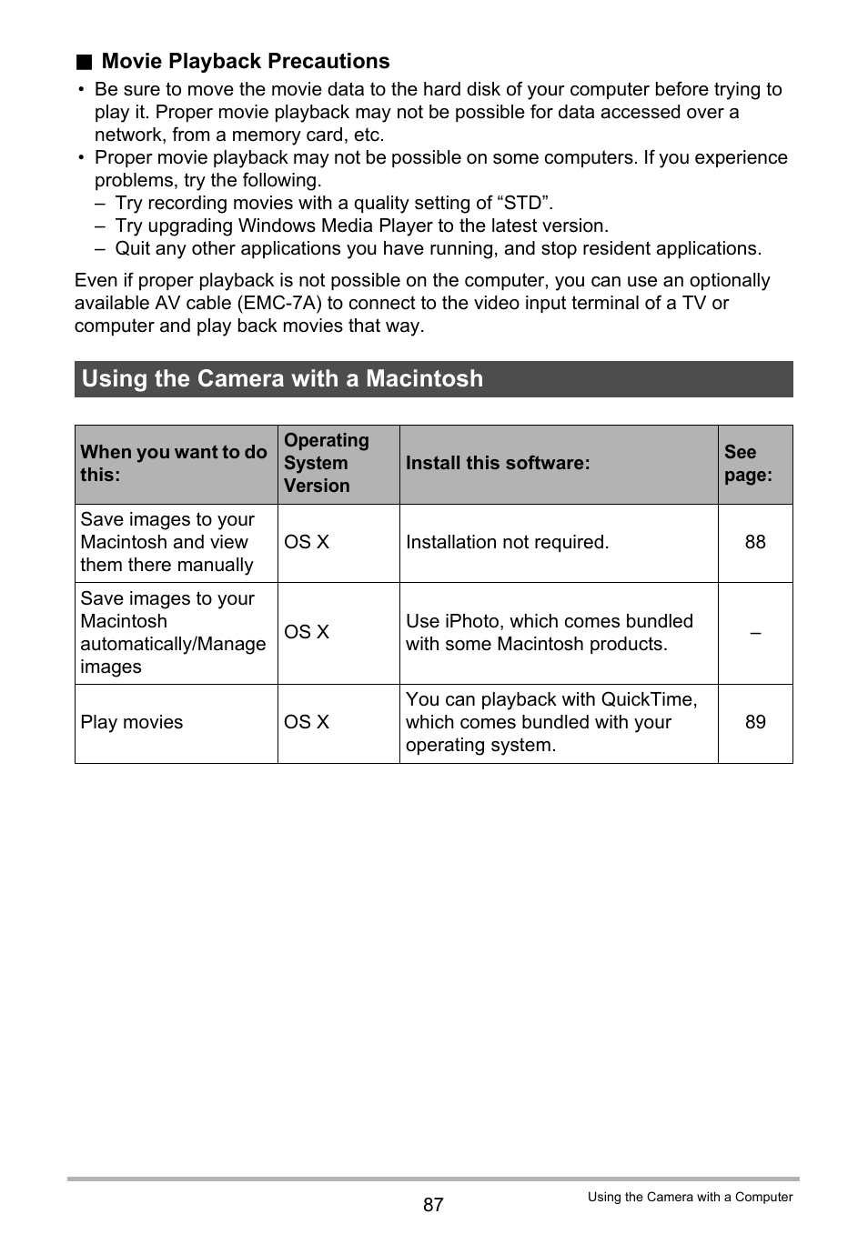 Using the camera with a macintosh | Casio EX-N5 User Manual | Page 87 / 132