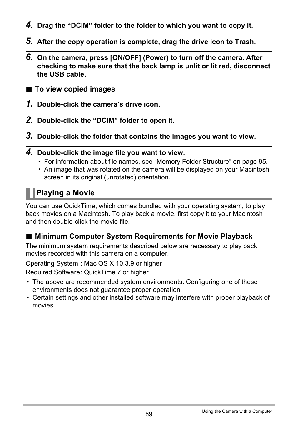 Playing a movie | Casio EX-N5 User Manual | Page 89 / 132