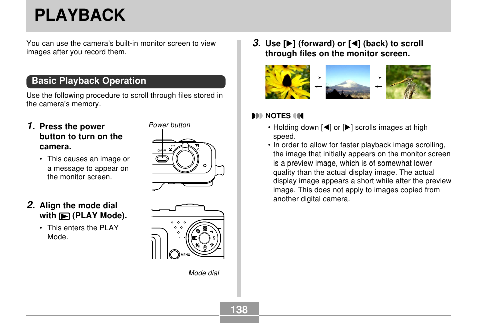 Playback, Basic playback operation | Casio EX-P600 User Manual | Page 138 / 247