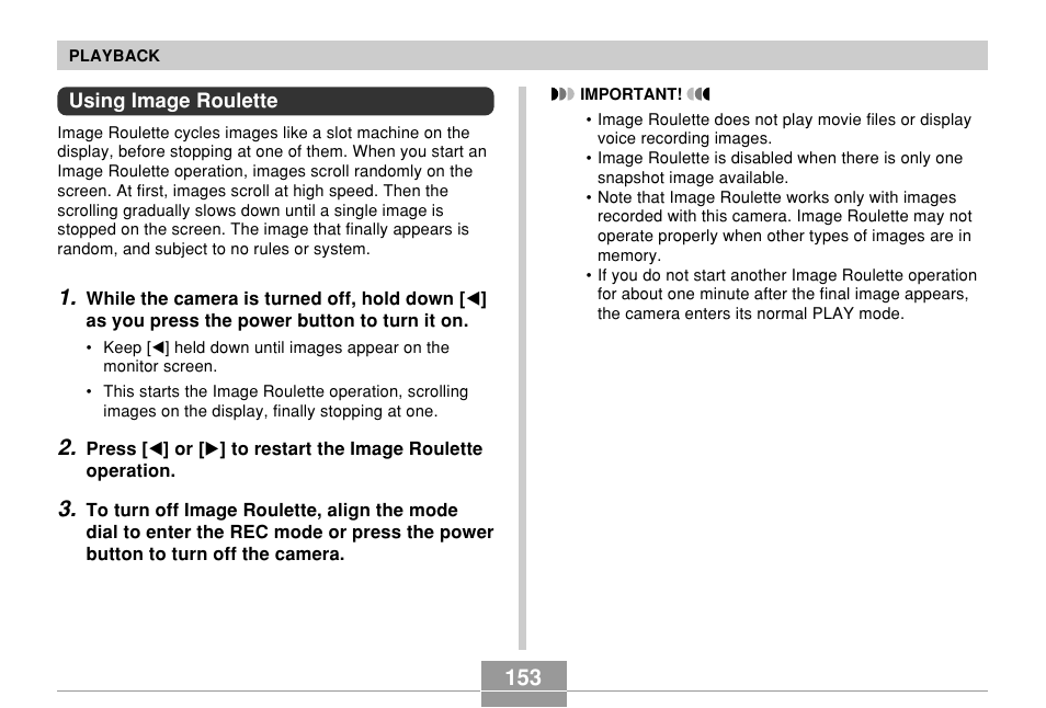 Using image roulette | Casio EX-P600 User Manual | Page 153 / 247