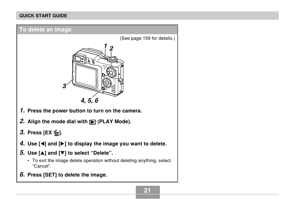 To delete an image | Casio EX-P600 User Manual | Page 21 / 247