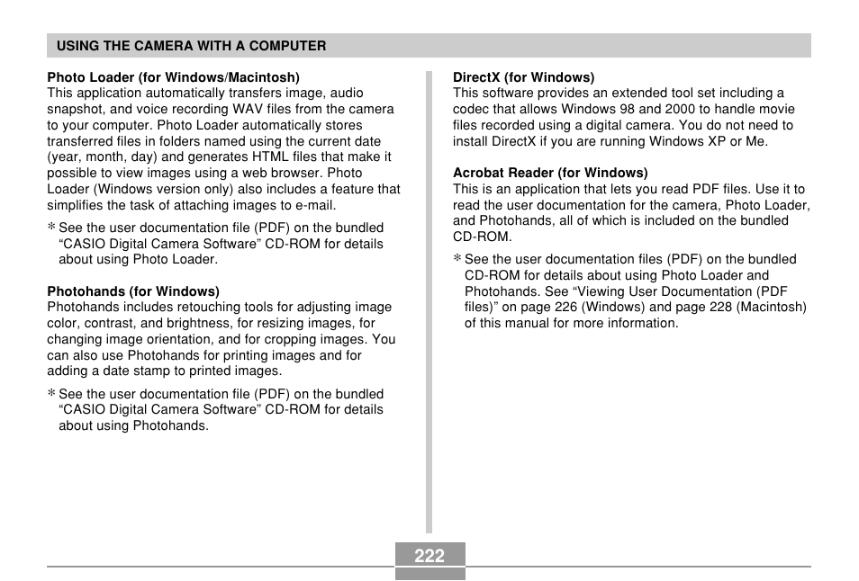 Casio EX-P600 User Manual | Page 222 / 247