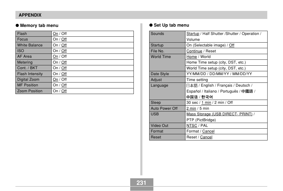 Casio EX-P600 User Manual | Page 231 / 247