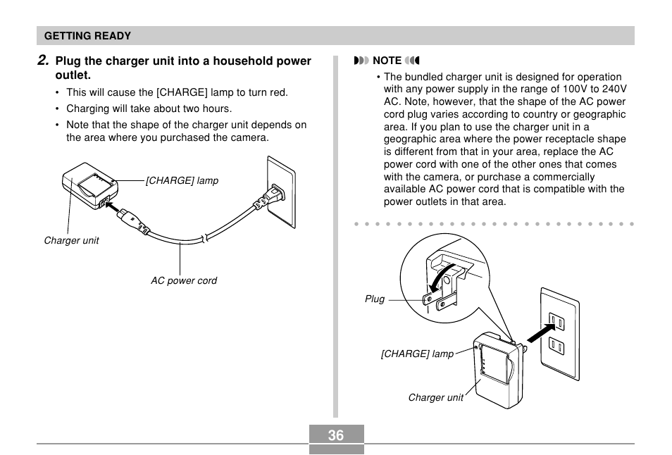 Getting ready | Casio EX-P600 User Manual | Page 36 / 247
