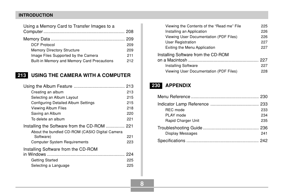 Casio EX-P600 User Manual | Page 8 / 247