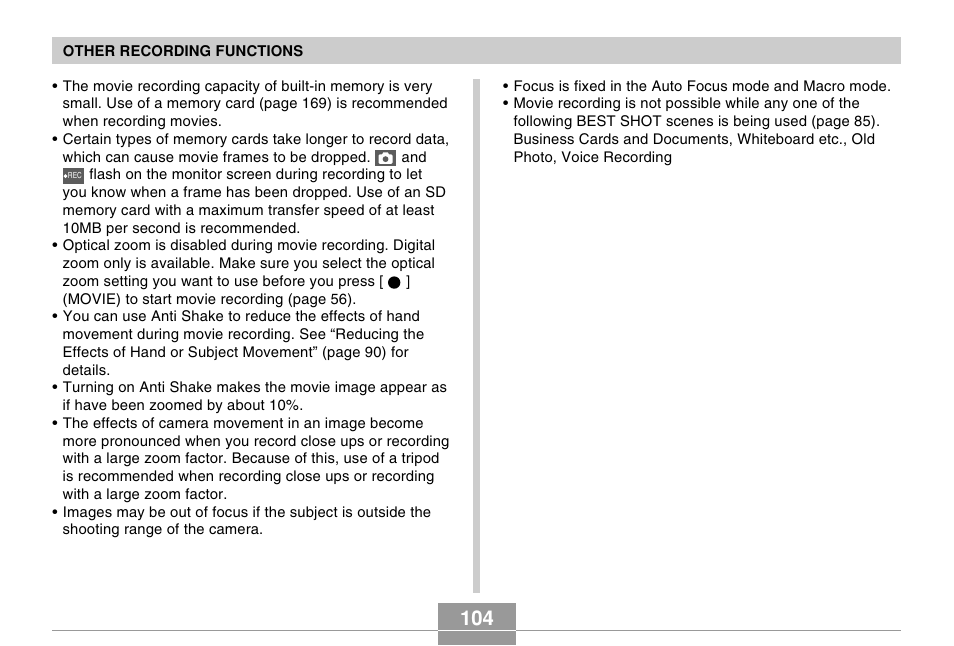 Casio EX-s600 User Manual | Page 104 / 245