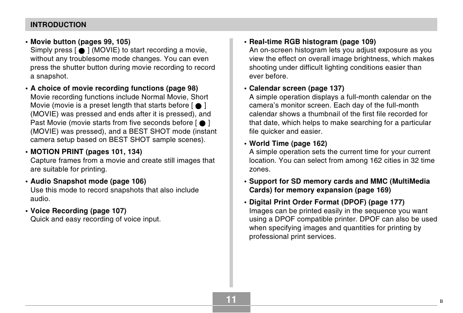 Casio EX-s600 User Manual | Page 11 / 245