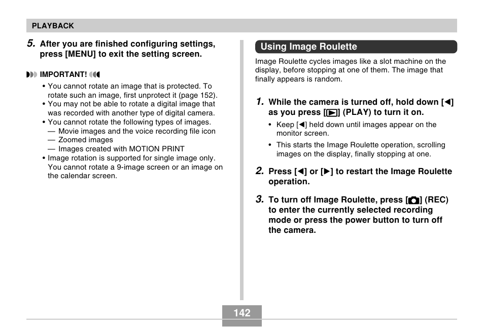 Using image roulette | Casio EX-s600 User Manual | Page 142 / 245