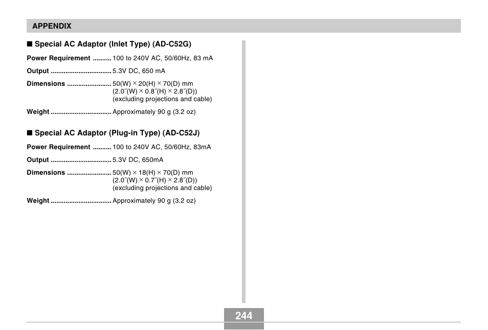 Casio EX-s600 User Manual | Page 244 / 245