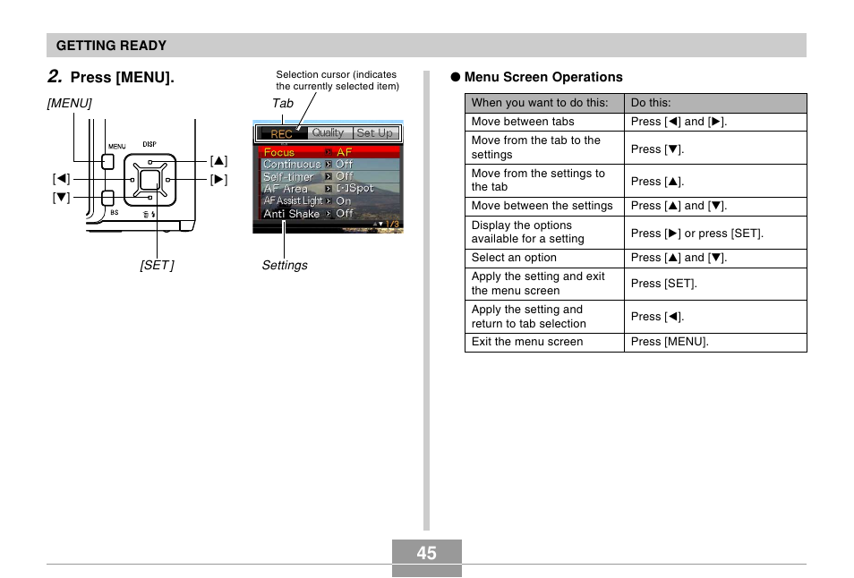 Casio EX-s600 User Manual | Page 45 / 245