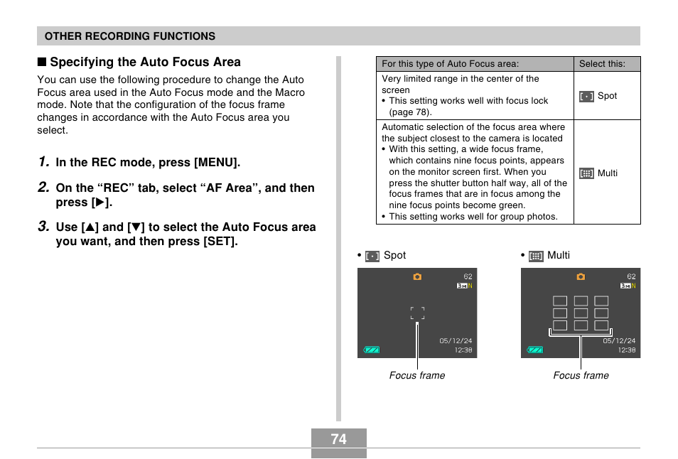 Casio EX-s600 User Manual | Page 74 / 245