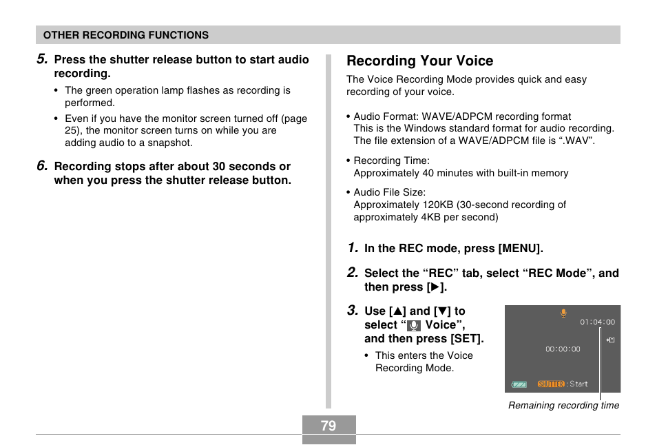 Recording your voice | Casio EX-Z4 2 User Manual | Page 21 / 29