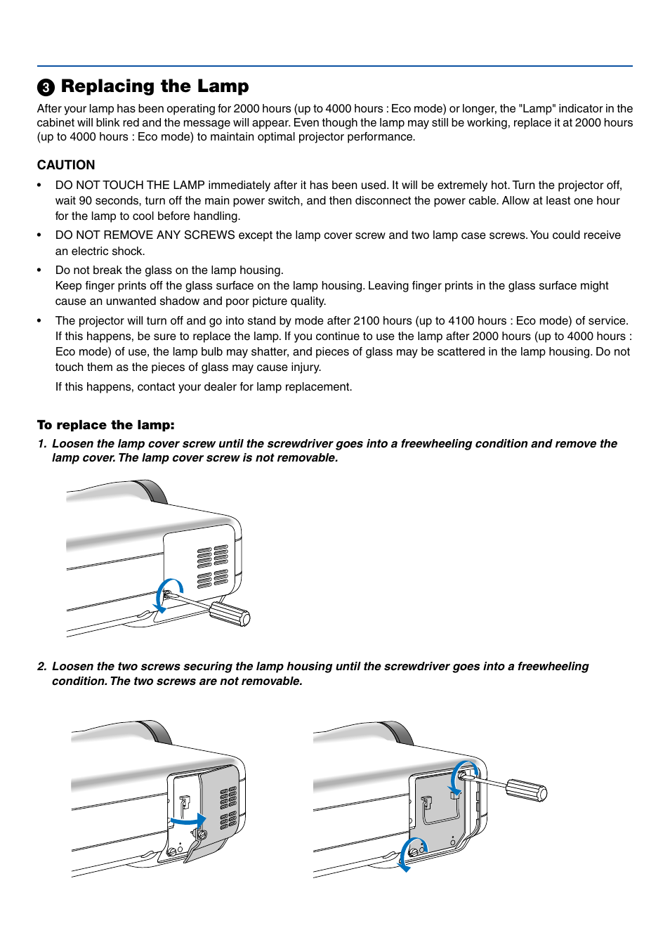 ᕣ replacing the lamp | Dukane 8761A User Manual | Page 20 / 30