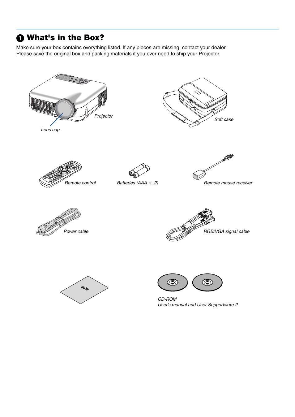 ᕡ what's in the box | Dukane 8761A User Manual | Page 5 / 30