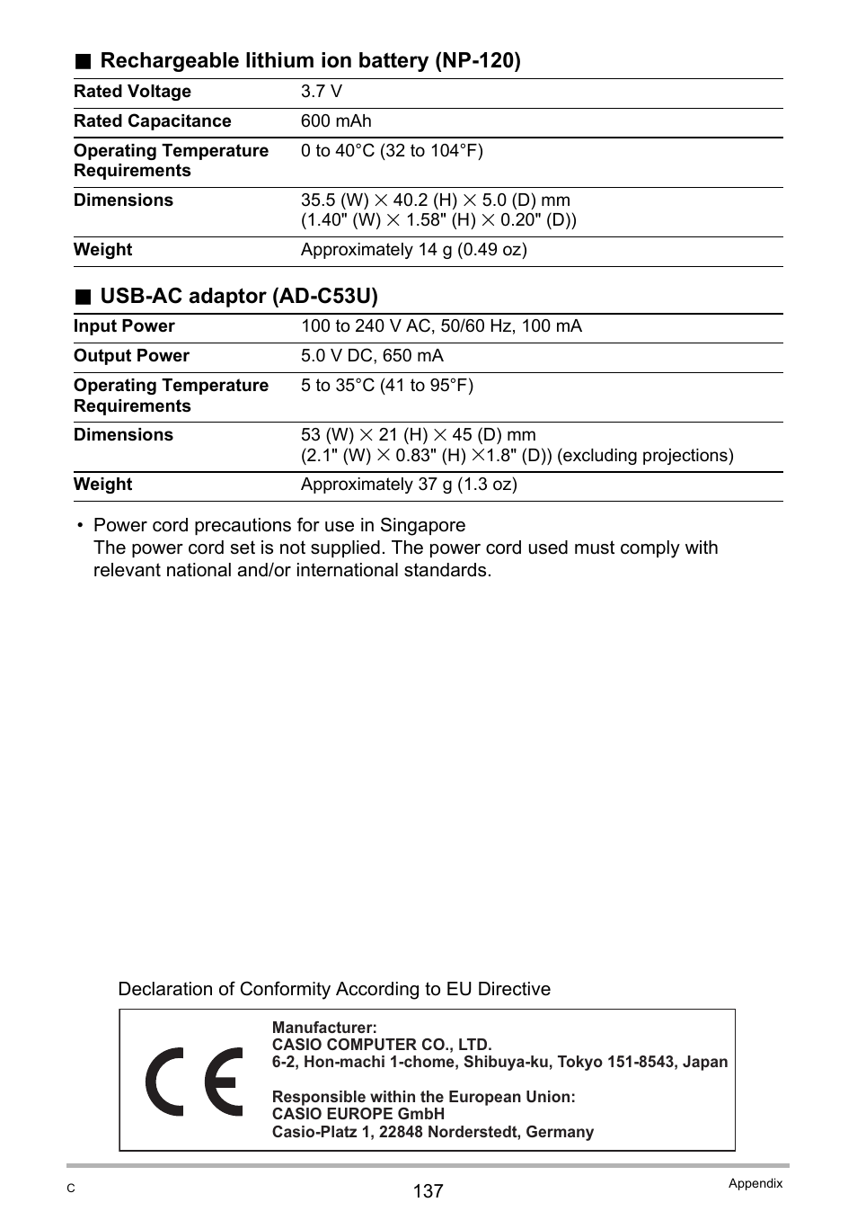 Casio EX-Z690 User Manual | Page 137 / 138