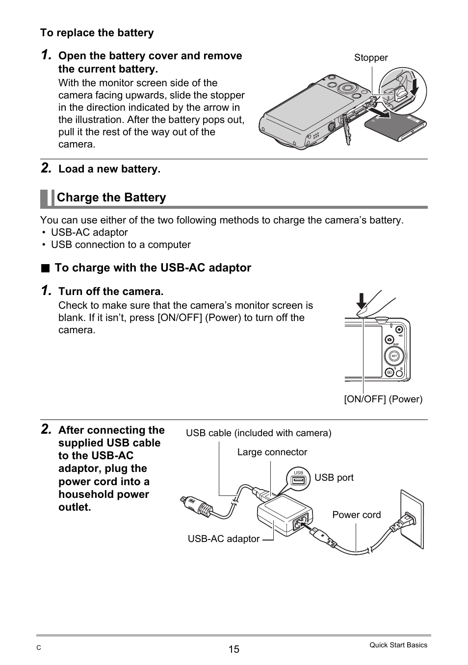 Charge the battery | Casio EX-Z690 User Manual | Page 15 / 138