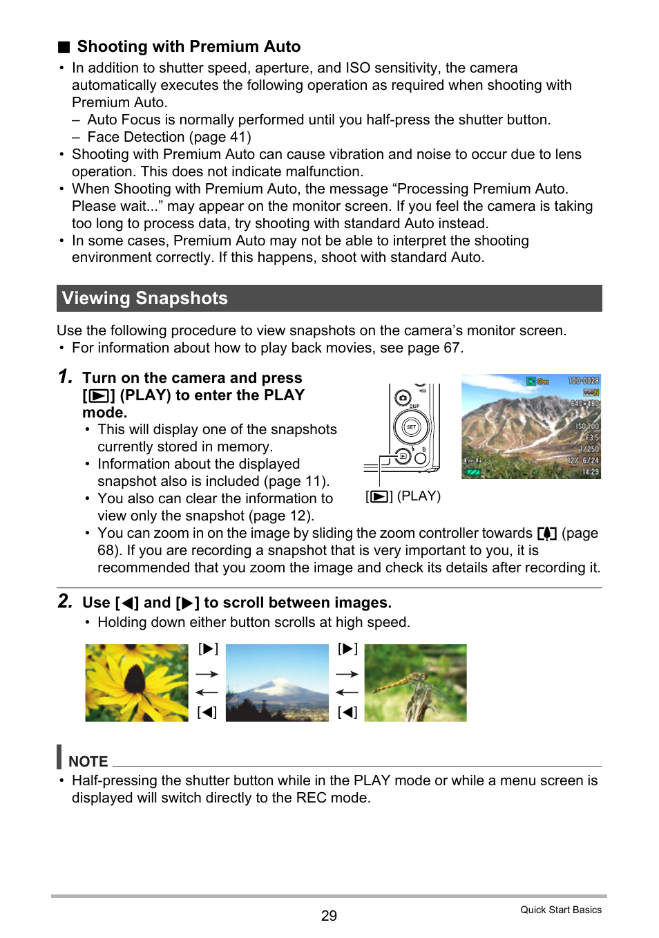 Viewing snapshots, Ges 29 | Casio EX-Z690 User Manual | Page 29 / 138