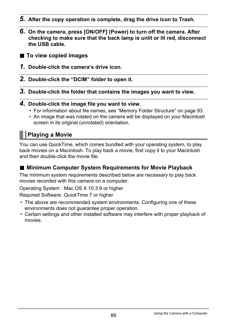 Playing a movie | Casio EX-Z790 User Manual | Page 89 / 130