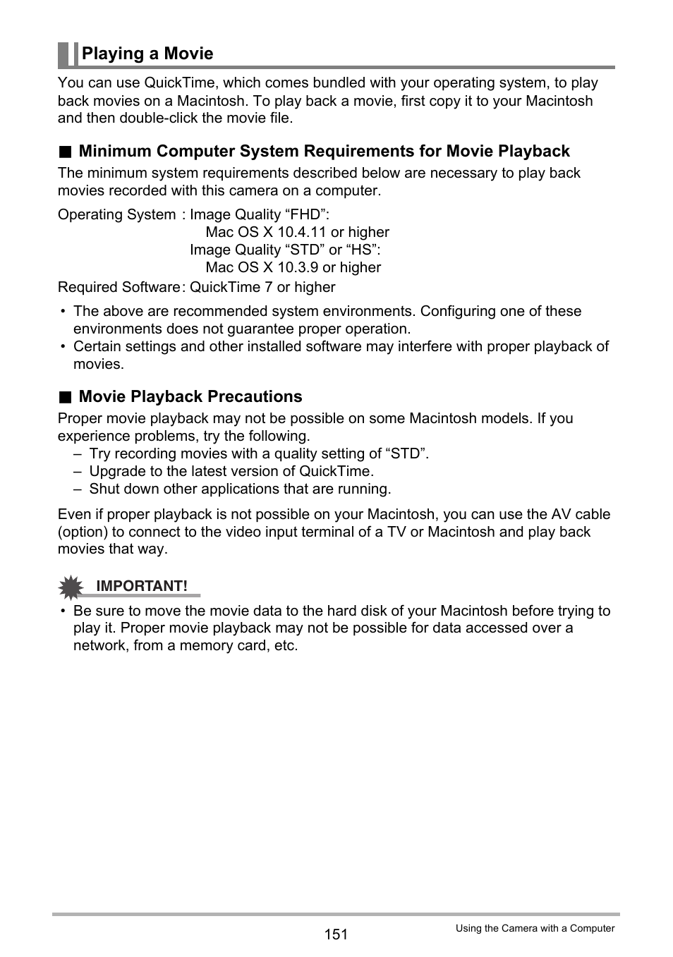 Playing a movie, 151). to play back movies | Casio EX-ZR300 User Manual | Page 151 / 197