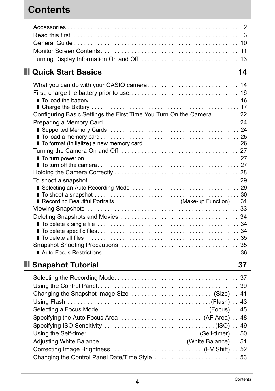 Casio EX-ZR300 User Manual | Page 4 / 197
