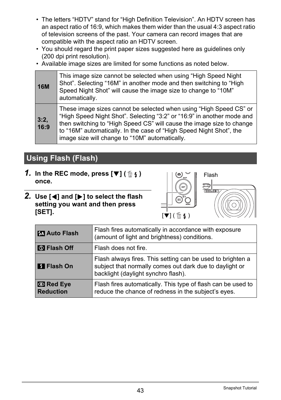 Using flash (flash) | Casio EX-ZR300 User Manual | Page 43 / 197