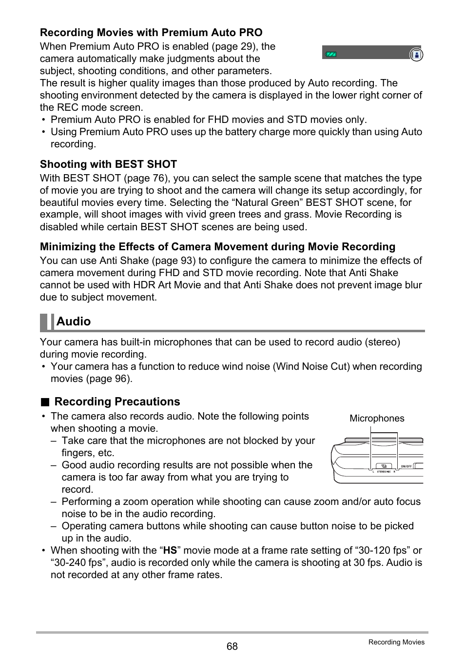 Audio | Casio EX-ZR300 User Manual | Page 68 / 197