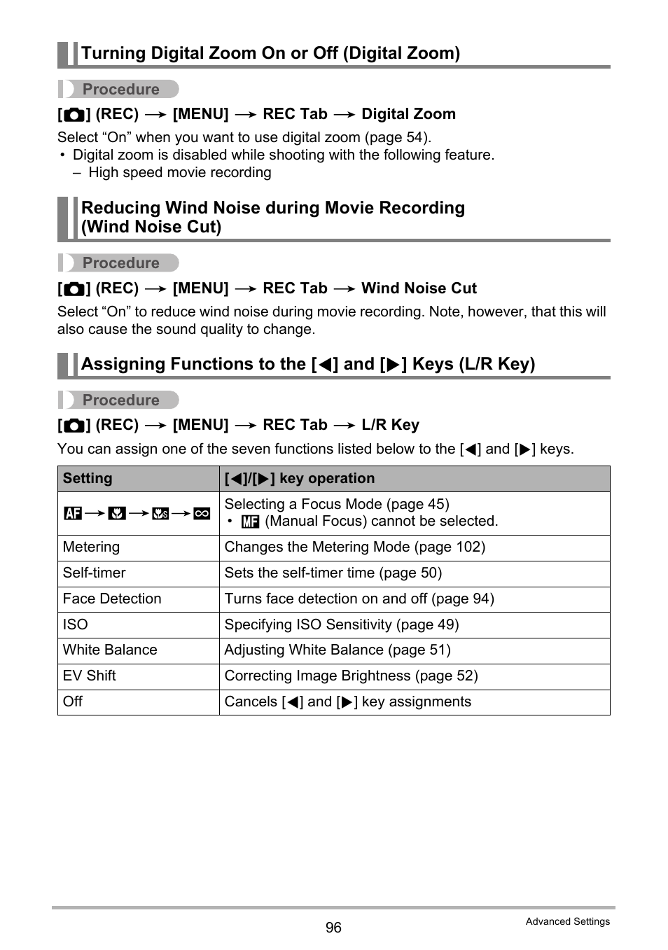 Turning digital zoom on or off (digital zoom) | Casio EX-ZR300 User Manual | Page 96 / 197