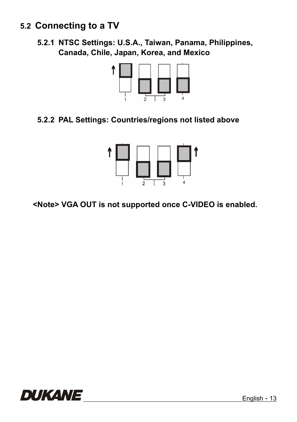 Connecting to a tv | Dukane Camera Visual Presenter 335B User Manual | Page 14 / 32