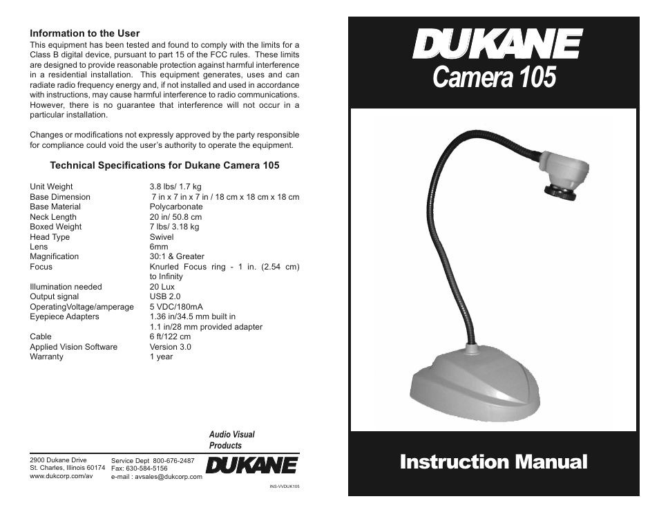 Dukane INS-VVDUK105 User Manual | 2 pages