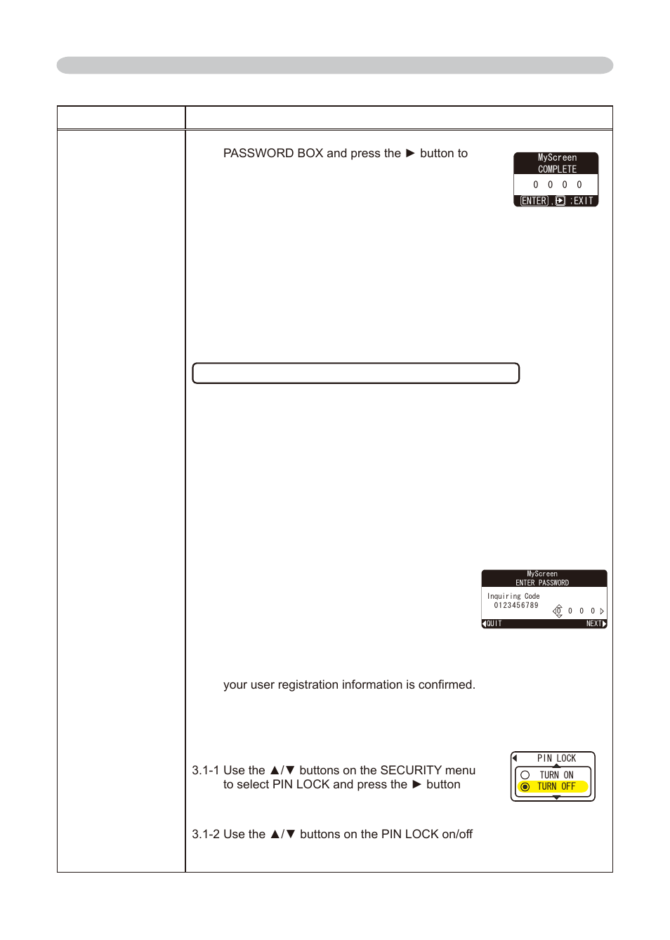 Using the pin lock function, Option menu (continued) | Dukane 8755E-RJ User Manual | Page 48 / 126