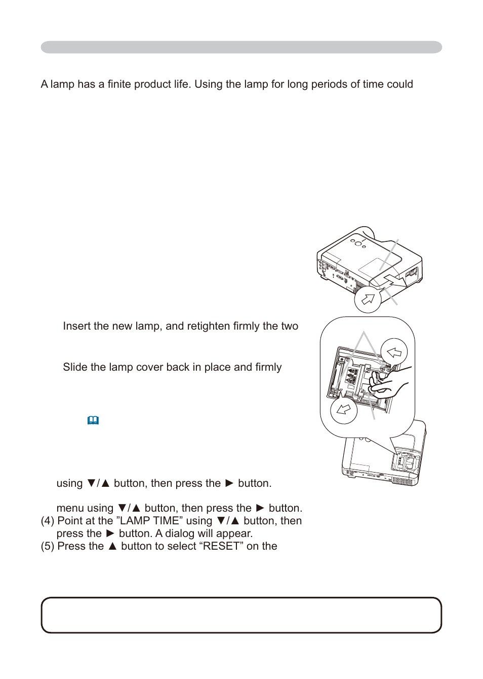 Lamp cover screw handle screws | Dukane 8755E-RJ User Manual | Page 56 / 126