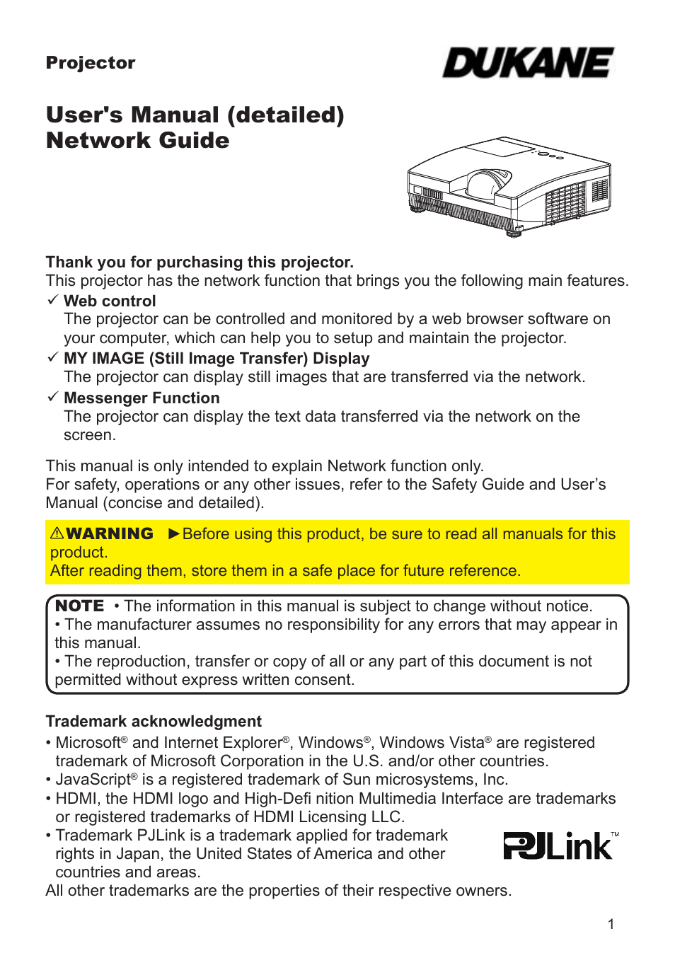 Dukane Projector 8111H User Manual | 53 pages