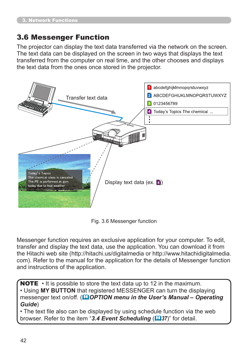 6 messenger function | Dukane Projector 8111H User Manual | Page 42 / 53