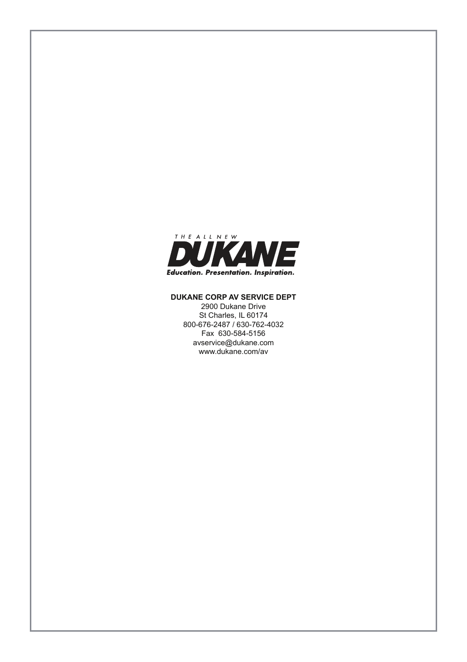 Dukane Projector 8111H User Manual | Page 53 / 53