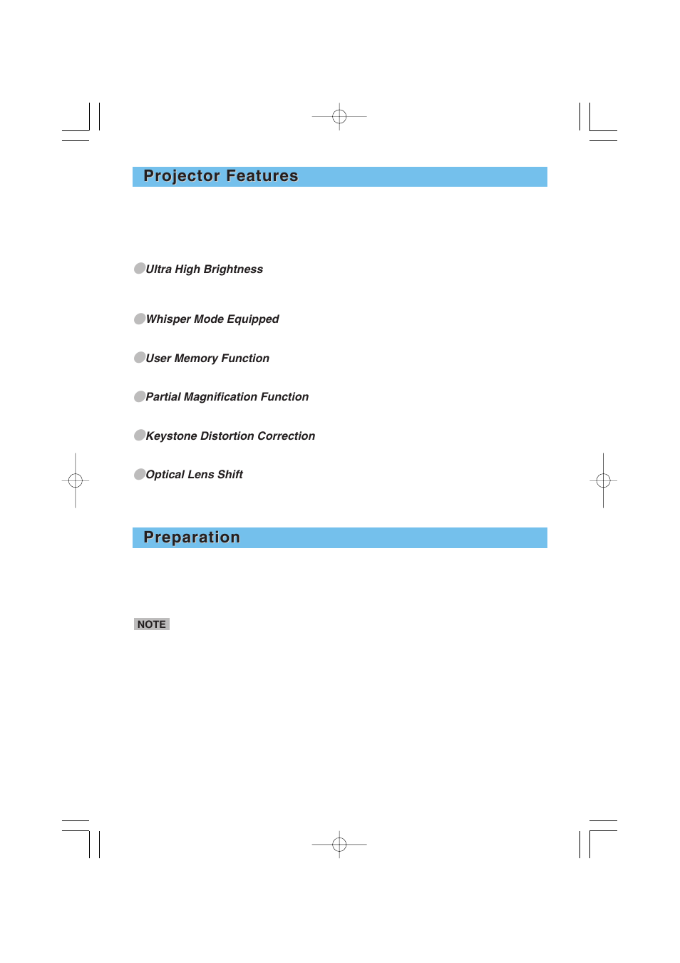 Projector features, Projector features preparation preparation | Dukane 8935 User Manual | Page 4 / 62