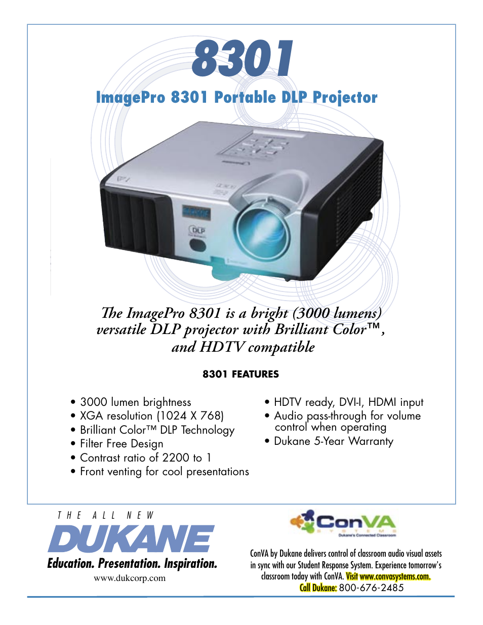 Dukane ImagePro 8301 User Manual | 2 pages