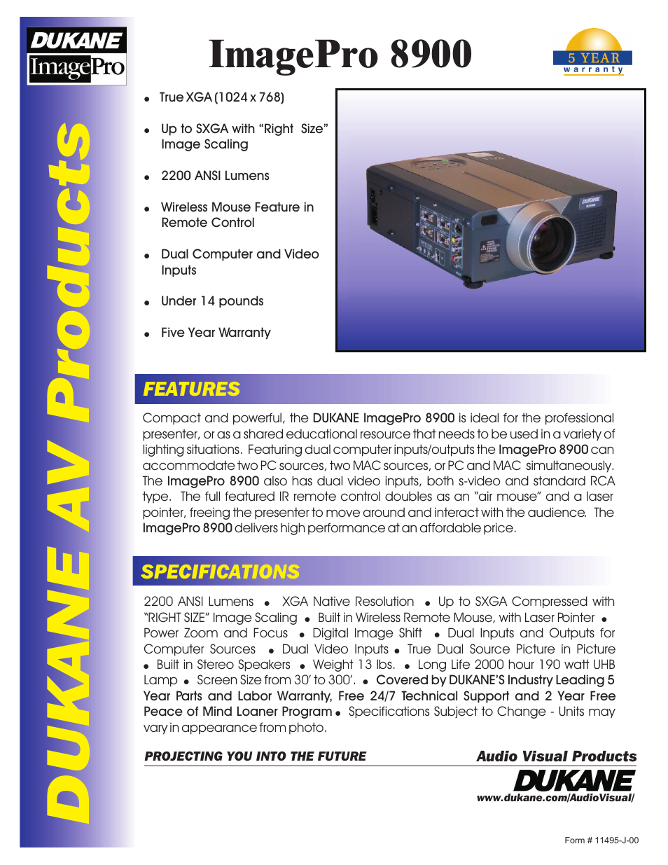 Dukane ImagePro 8900 User Manual | 2 pages