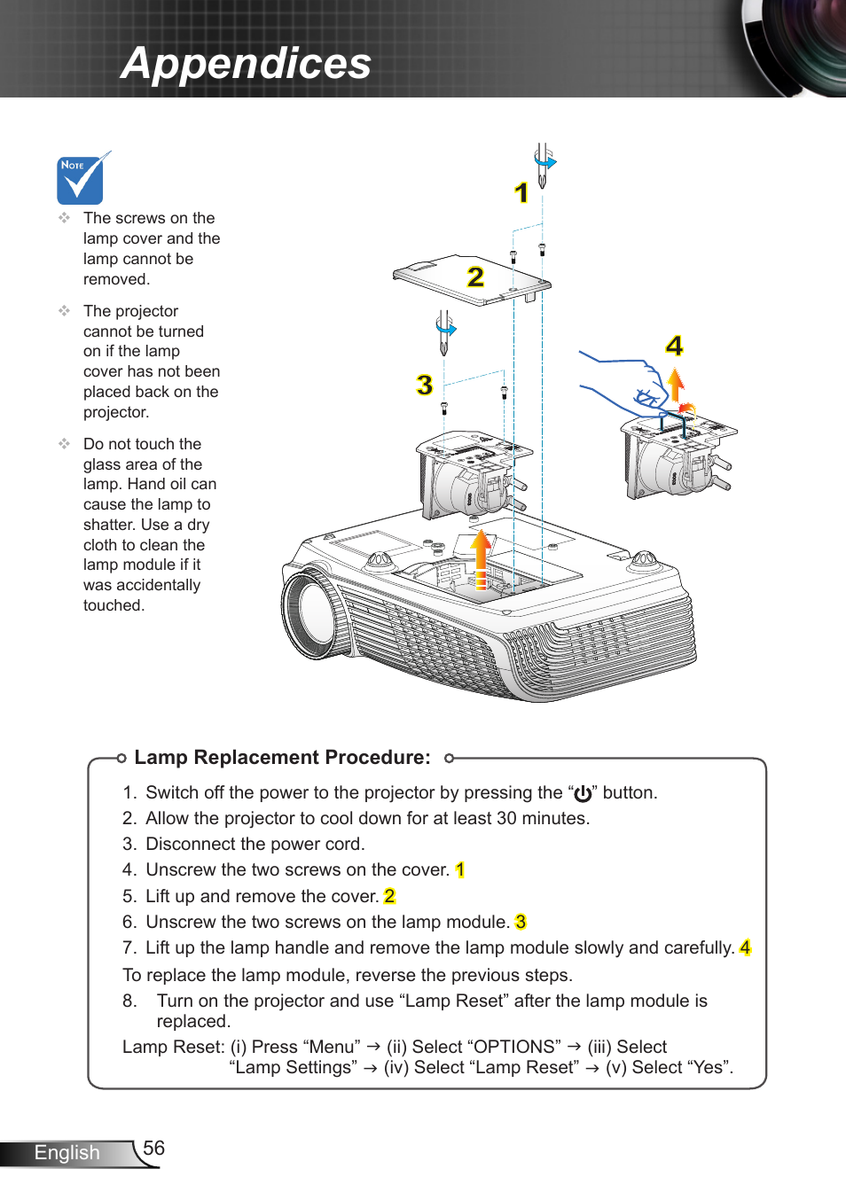 Appendices | Dukane DLP Data Video Projector 8406A User Manual | Page 57 / 69