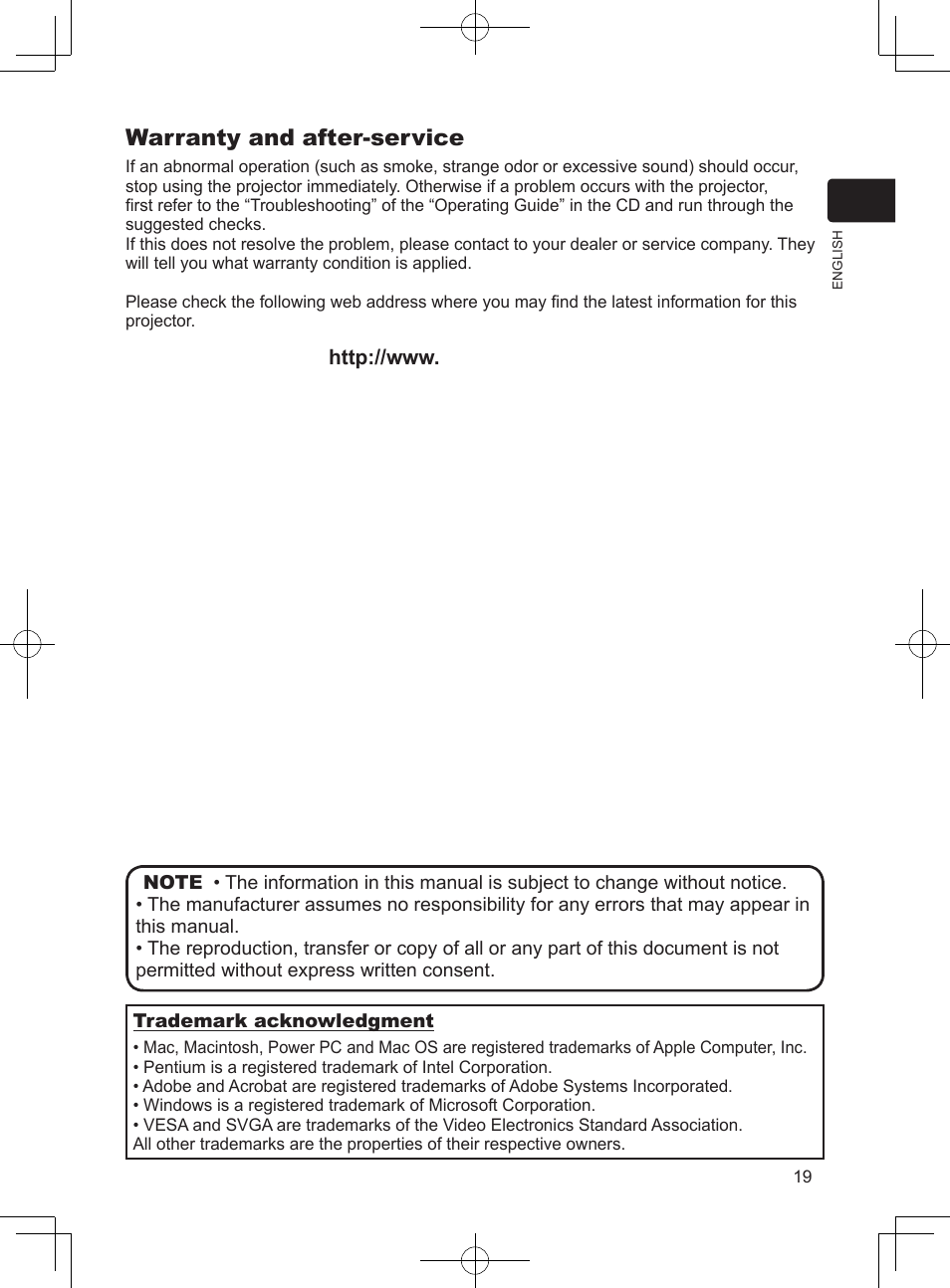 Warranty and after-service | Dukane 8913-W User Manual | Page 21 / 22