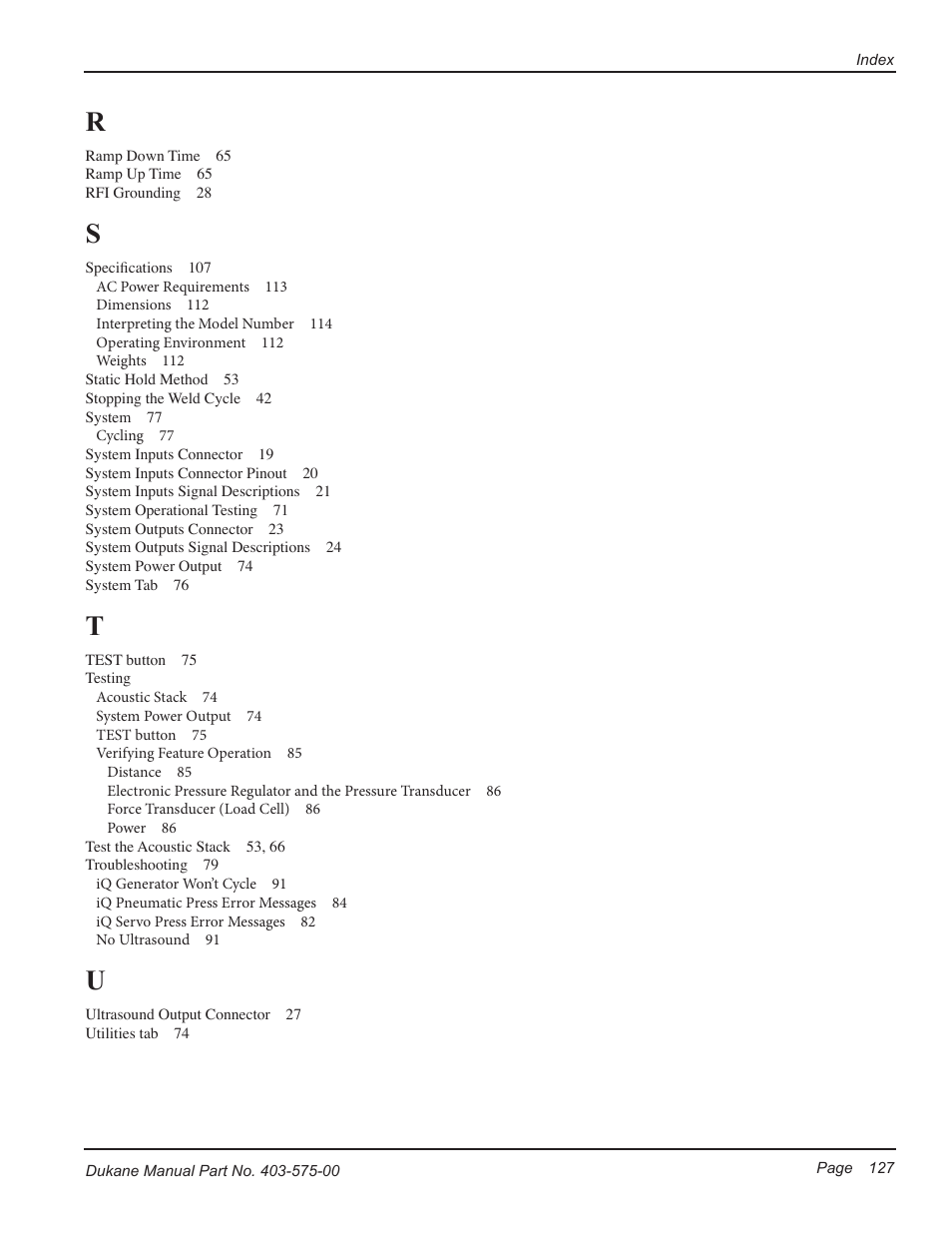 Dukane Ultrasonic Generator 403-575-00 User Manual | Page 133 / 136