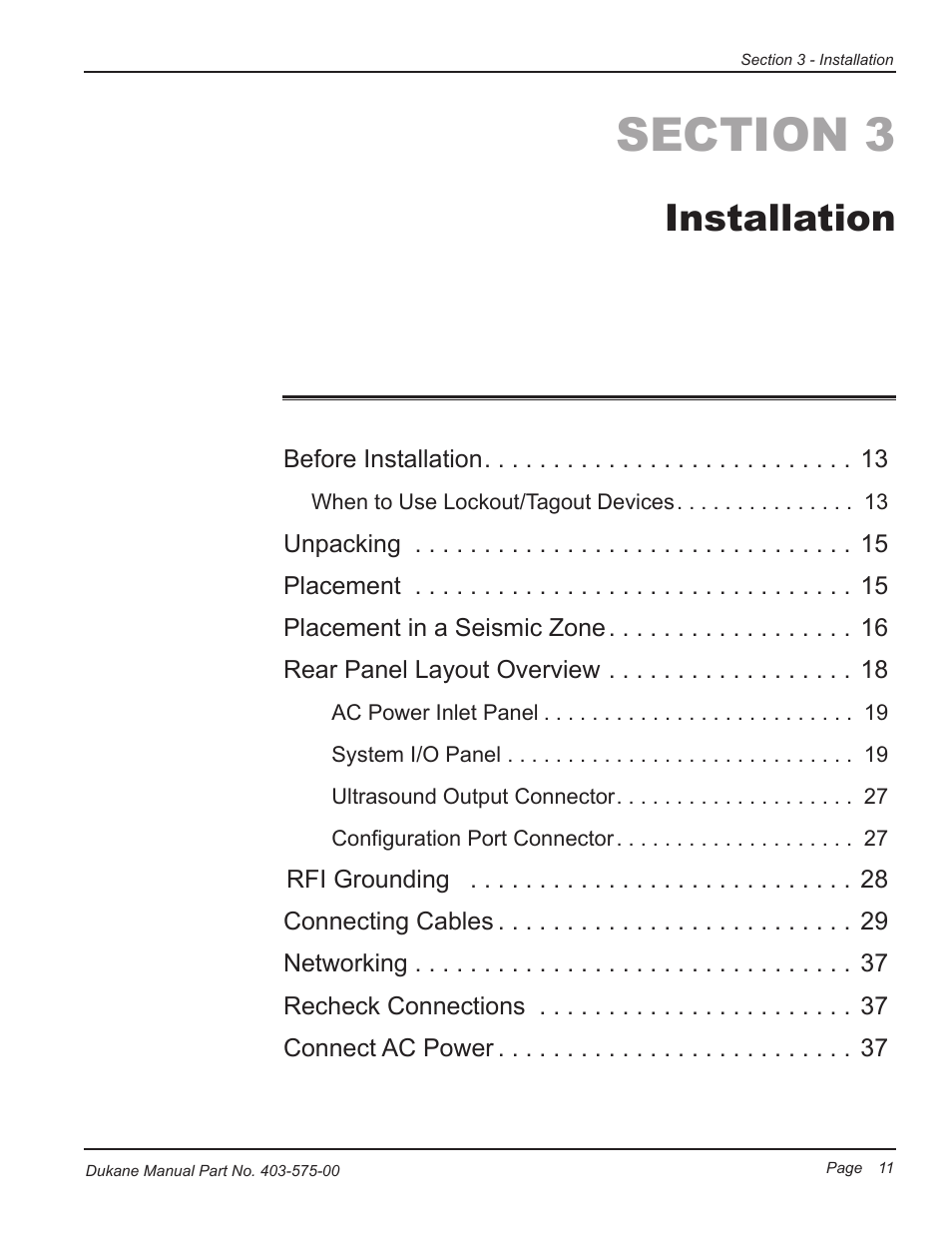 Installation | Dukane Ultrasonic Generator 403-575-00 User Manual | Page 17 / 136