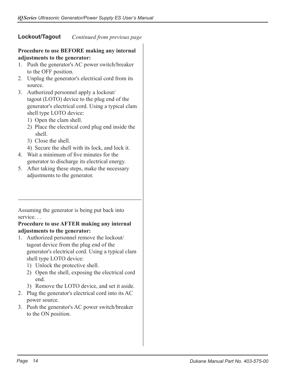 Dukane Ultrasonic Generator 403-575-00 User Manual | Page 20 / 136