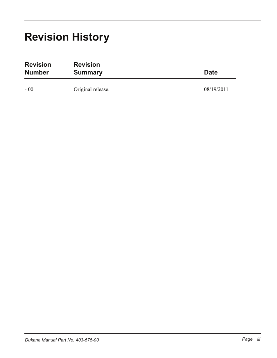 Revision history | Dukane Ultrasonic Generator 403-575-00 User Manual | Page 3 / 136